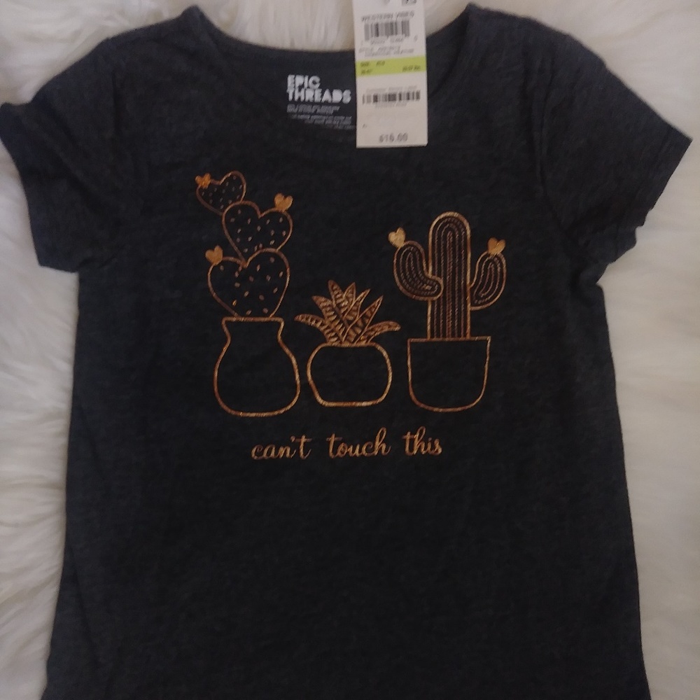 EPIC THREADS cute shirtwith rose gold desing